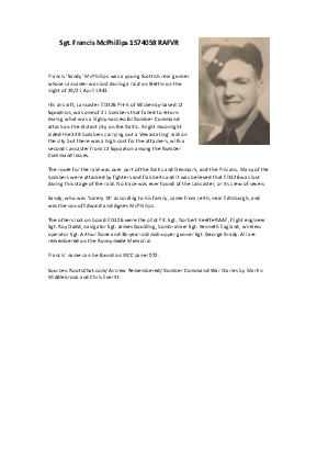 A preview of a PDF biography for McPhillips, Francis